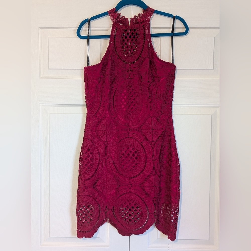 Missguided Crochet Halter Neck Dress